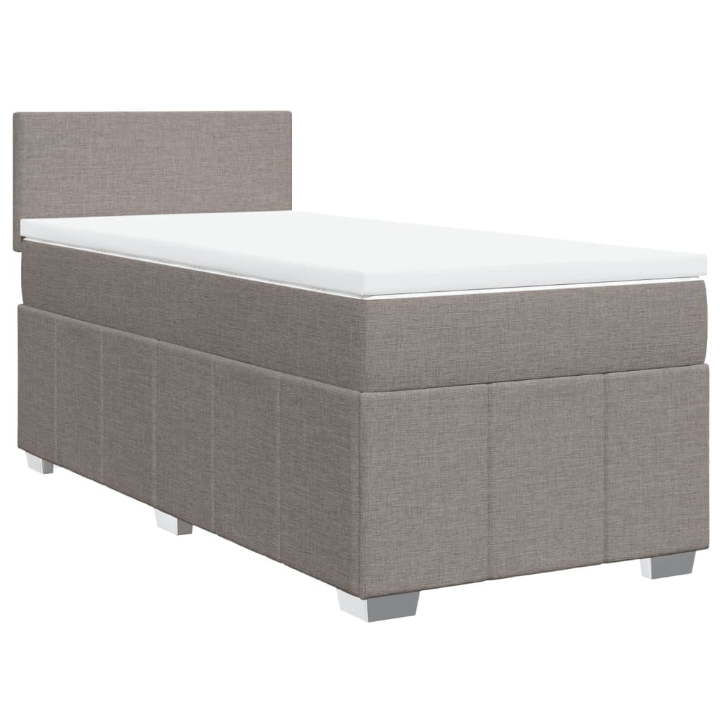 vidaXL Cama com molas/colchão 80x200 cm tecido castanho-acinzentado
