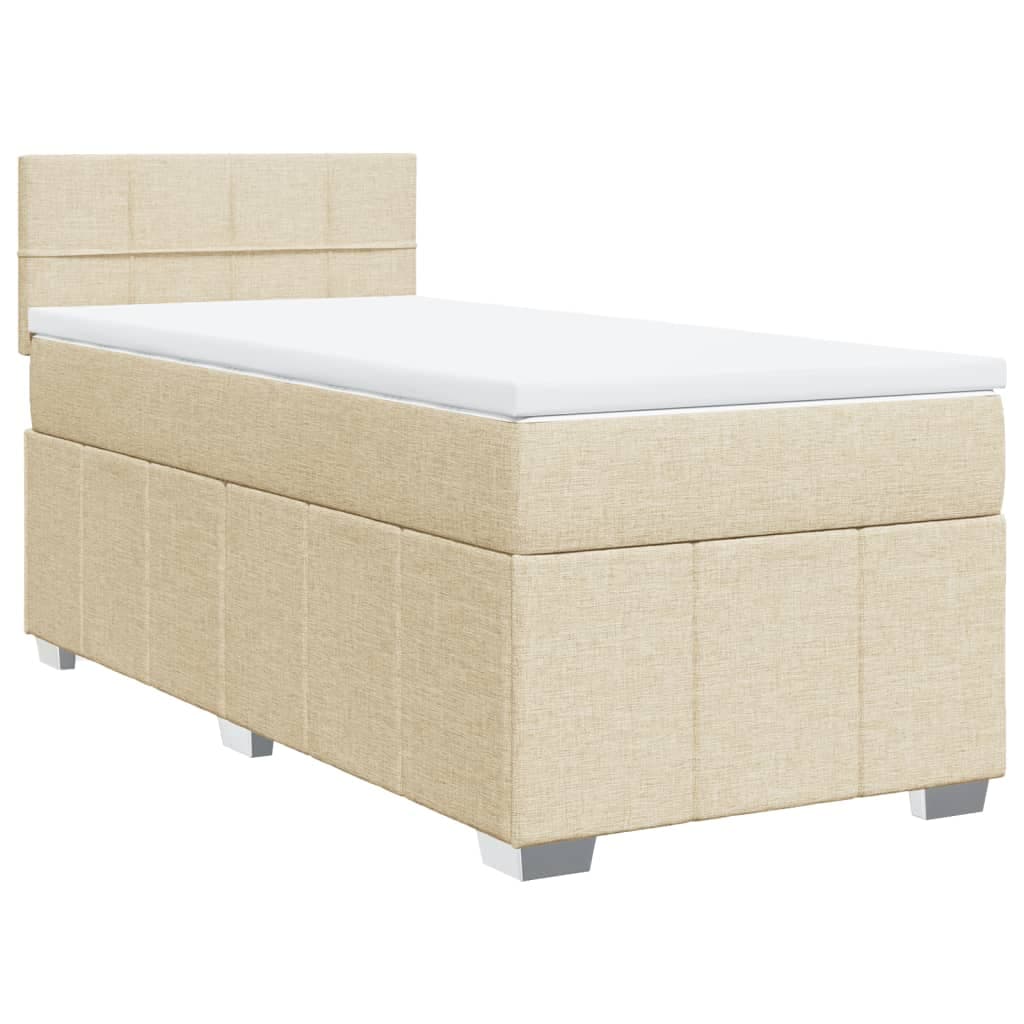 vidaXL Cama com Molas/colchão 80x200 cm Tecido Cor Crème - 73734147
