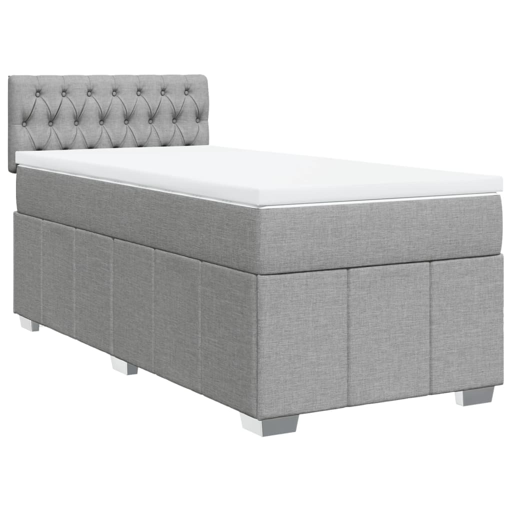 vidaXL Cama com Molas/colchão 80x200 cm Tecido Cinza-claro - 3932911919