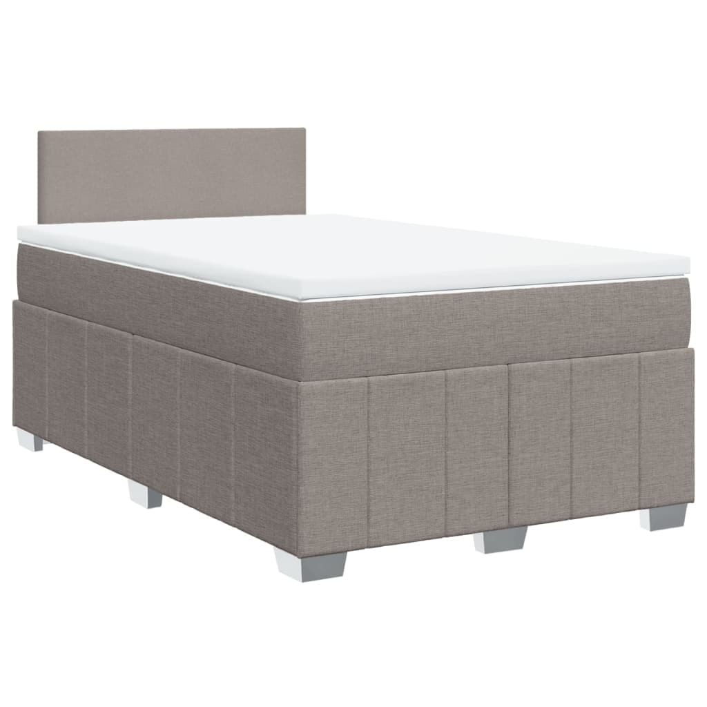 vidaXL Cama Boxspring com Colchão 120x190cm Tecido Castanho-acinzentado - 3026551024