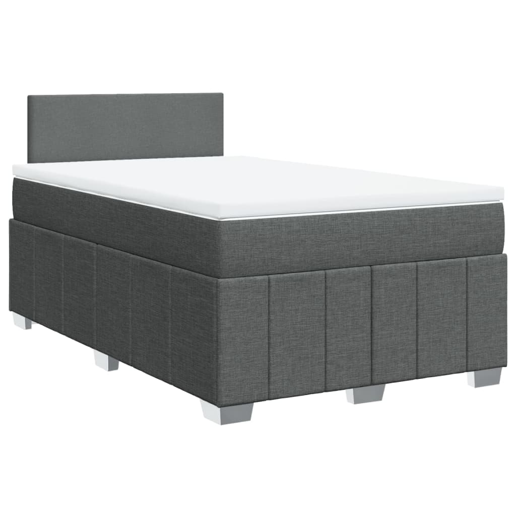 vidaXL Cama com Molas/colchão 120x200 cm Tecido Cinzento-escuro - 4175601359