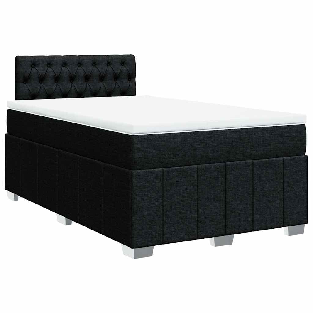 vidaXL Cama com Molas/colchão 120x200 cm Tecido Preto - 3490268660