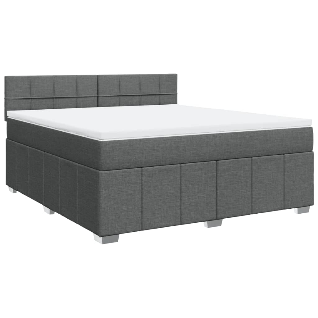 vidaXL Cama com Molas/colchão 180x200 cm Tecido Cinzento-escuro - 3632096232