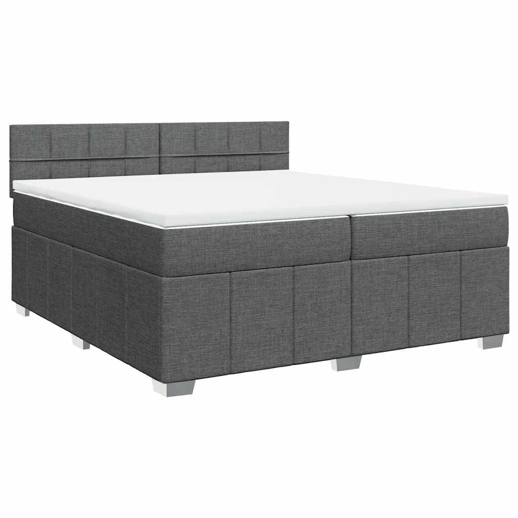 vidaXL Cama com molas/colchão 200x200 cm tecido cinzento-escuro