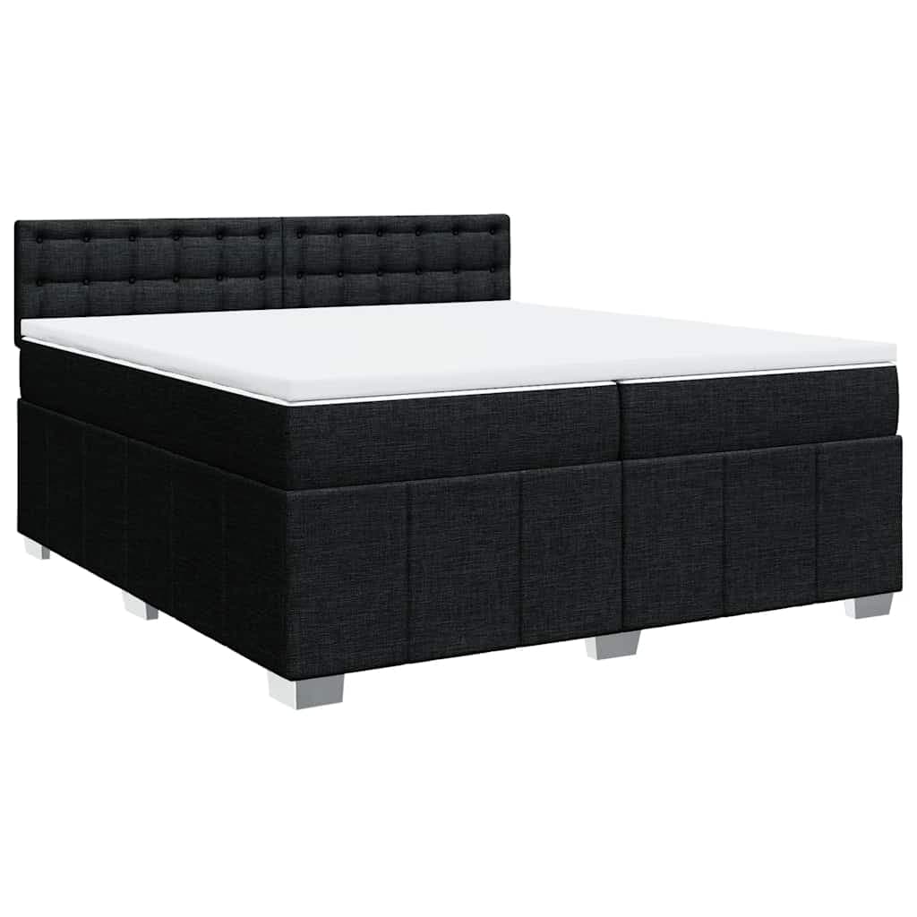 vidaXL Cama com molas/colchão 200x200 cm tecido preto