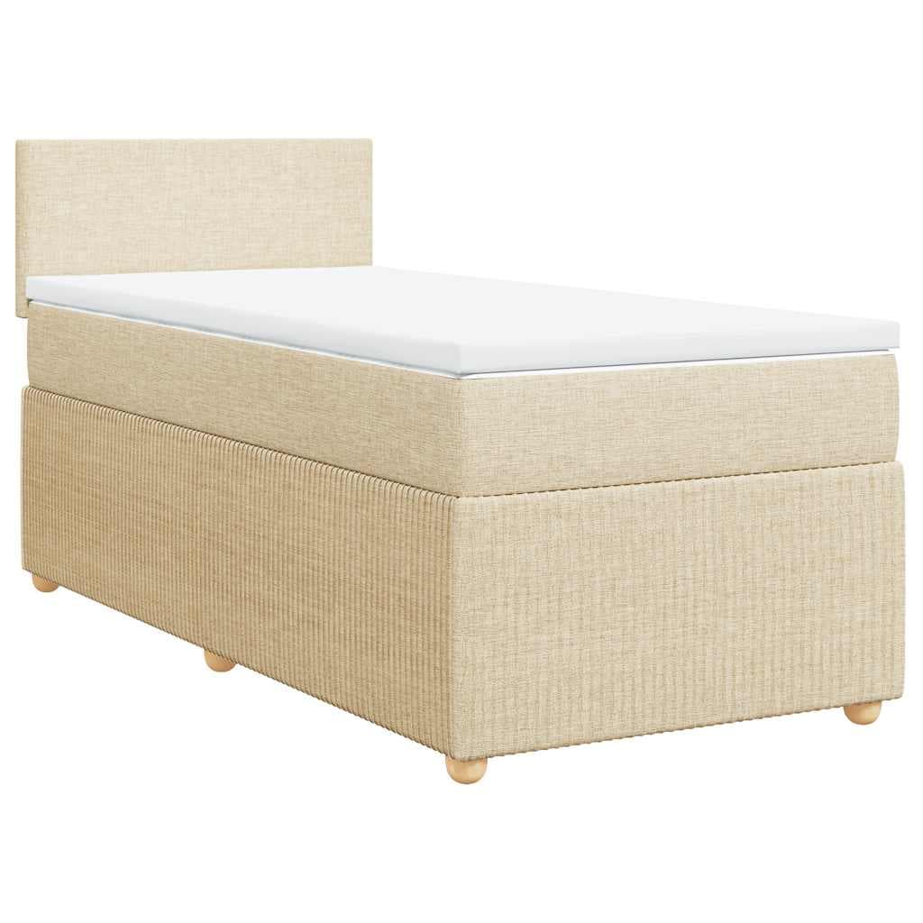 vidaXL Cama com Molas/colchão 80x200 cm Tecido Cor Crème - 257042969
