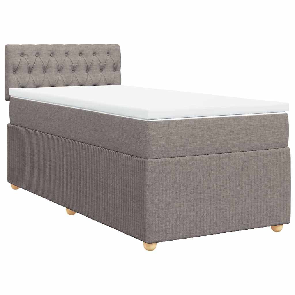 vidaXL Cama com Molas/colchão 90x200 cm Tecido Castanho-acinzentado - 3426291445