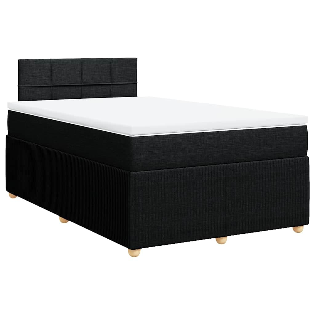 vidaXL Cama Boxspring com Colchão 120x190 cm Tecido Preto - 4276671578