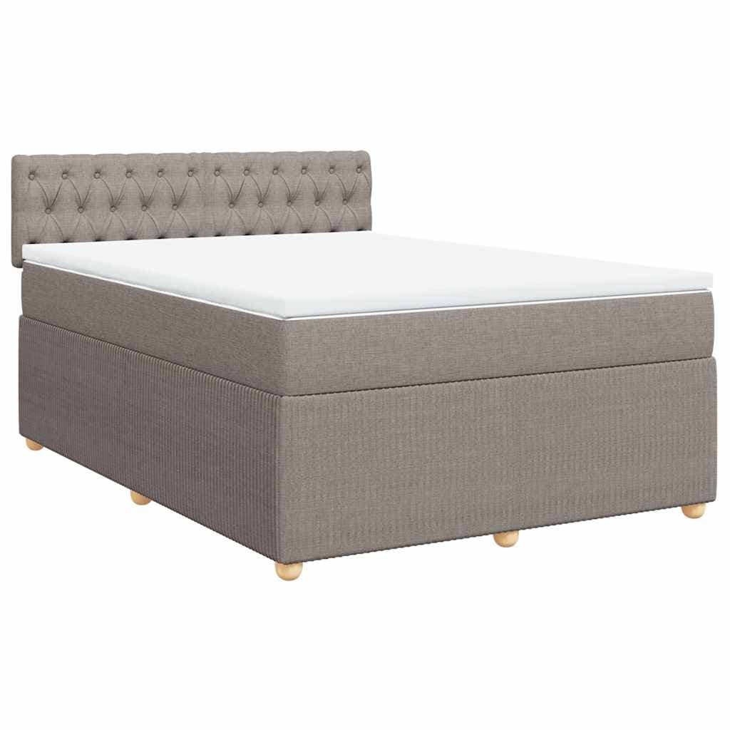 vidaXL Cama com Molas/colchão 160x200 cm Tecido Castanho-acinzentado - 2718121841