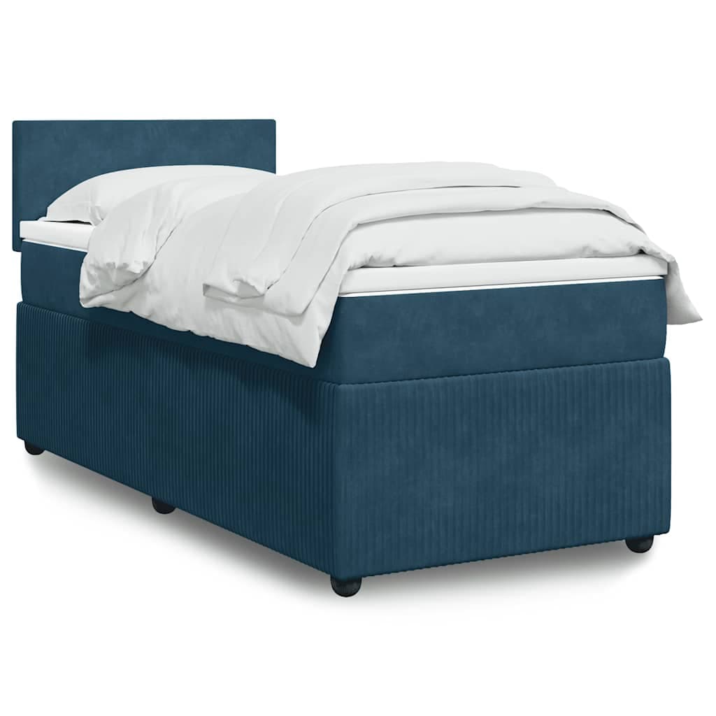 vidaXL Cama boxspring com colchão 80x200 cm veludo azul