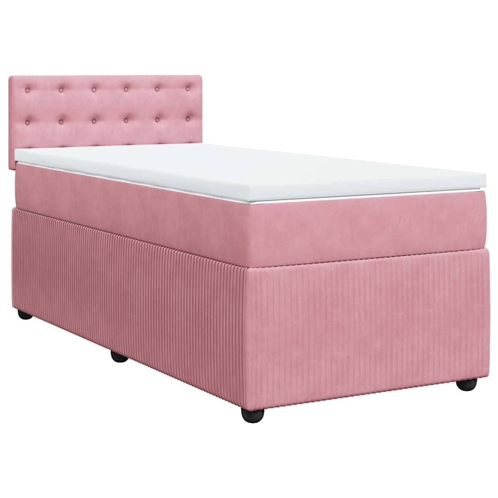 vidaXL Cama com Molas/colchão 80x200 cm Veludo Rosa - 702655992