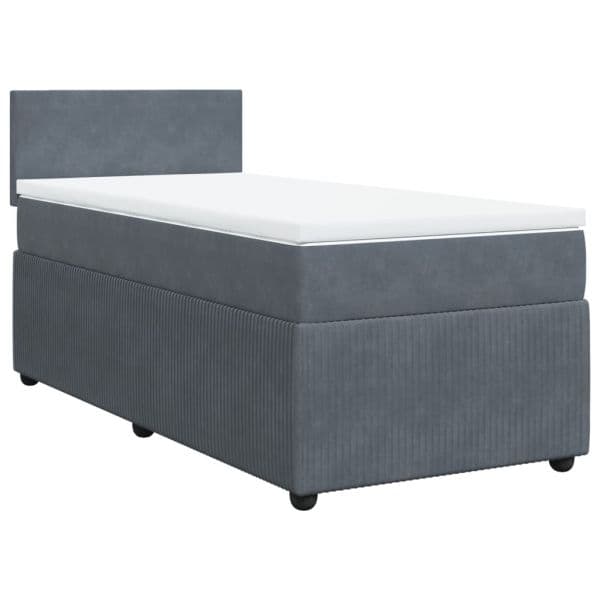 vidaXL Cama com Molas/colchão 90x190 cm Veludo Cinza-escuro - 3461972223
