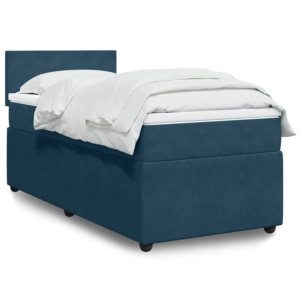 vidaXL Cama Boxspring com Colchão 100x200 cm Veludo Azul - 3789529053