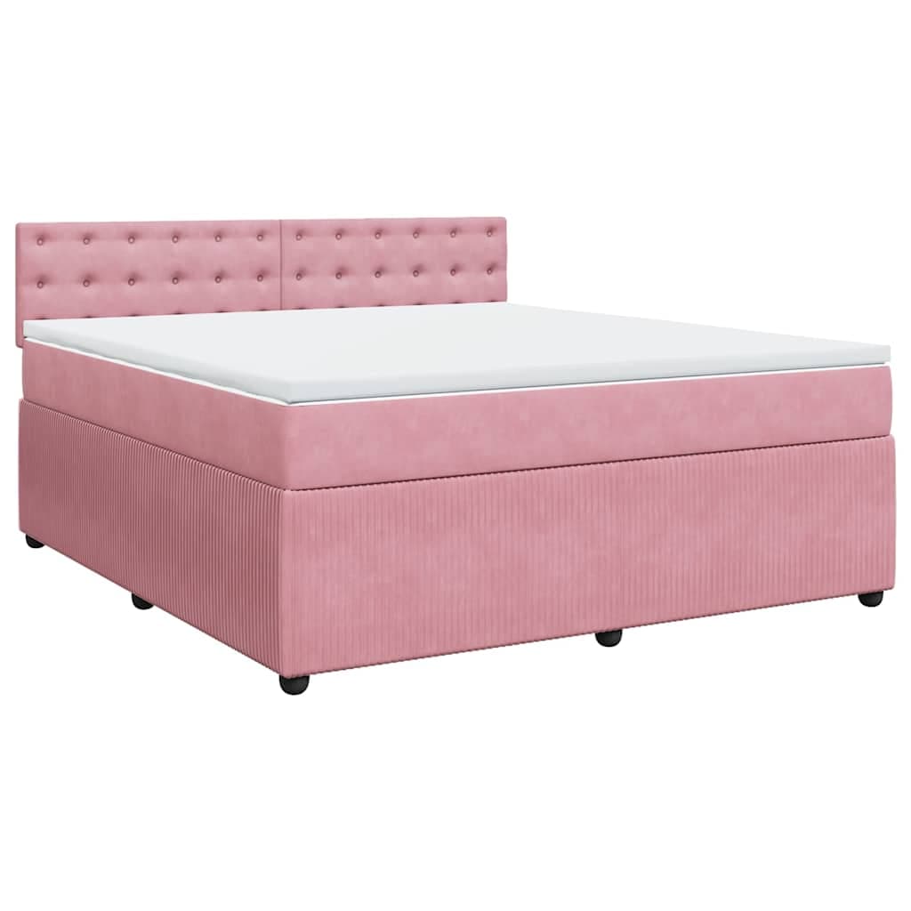 vidaXL Cama com Molas/colchão 180x200 cm Veludo Rosa - 371467881