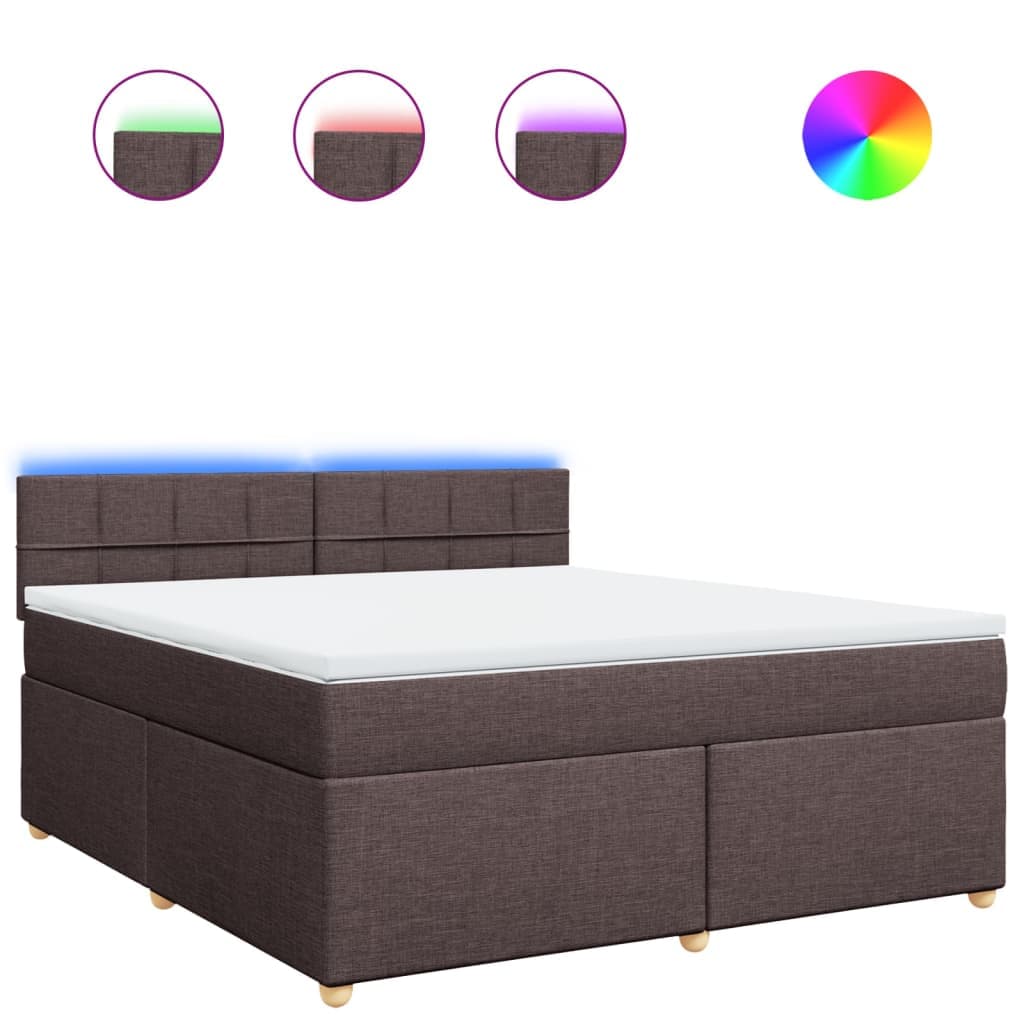 vidaXL Cama com molas/colchão 180x200 cm tecido castanho-escuro