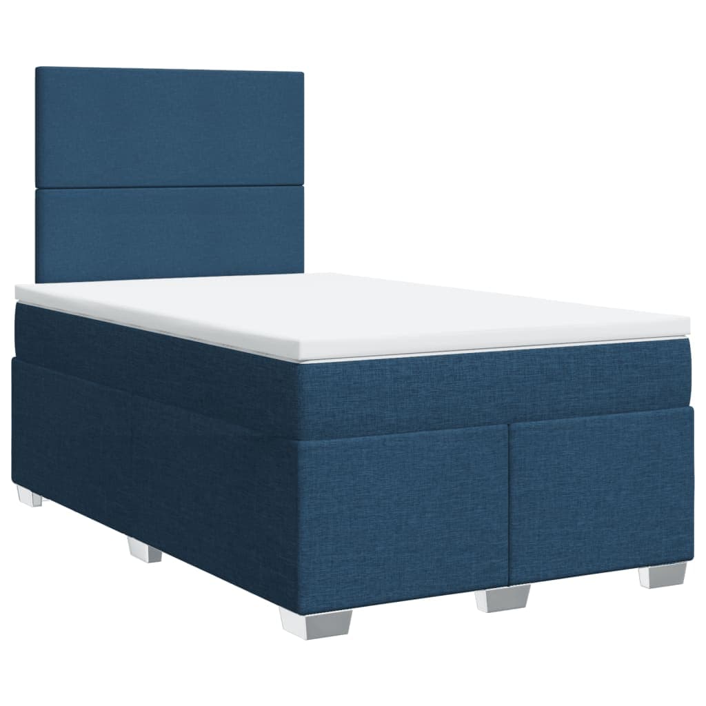 vidaXL Cama com Molas/colchão 120x200 cm Tecido Azul - 1856818528