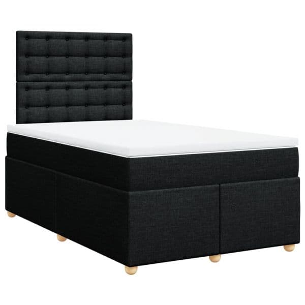 vidaXL Cama com Molas/colchão 120x200 cm Tecido Preto - 1741951191