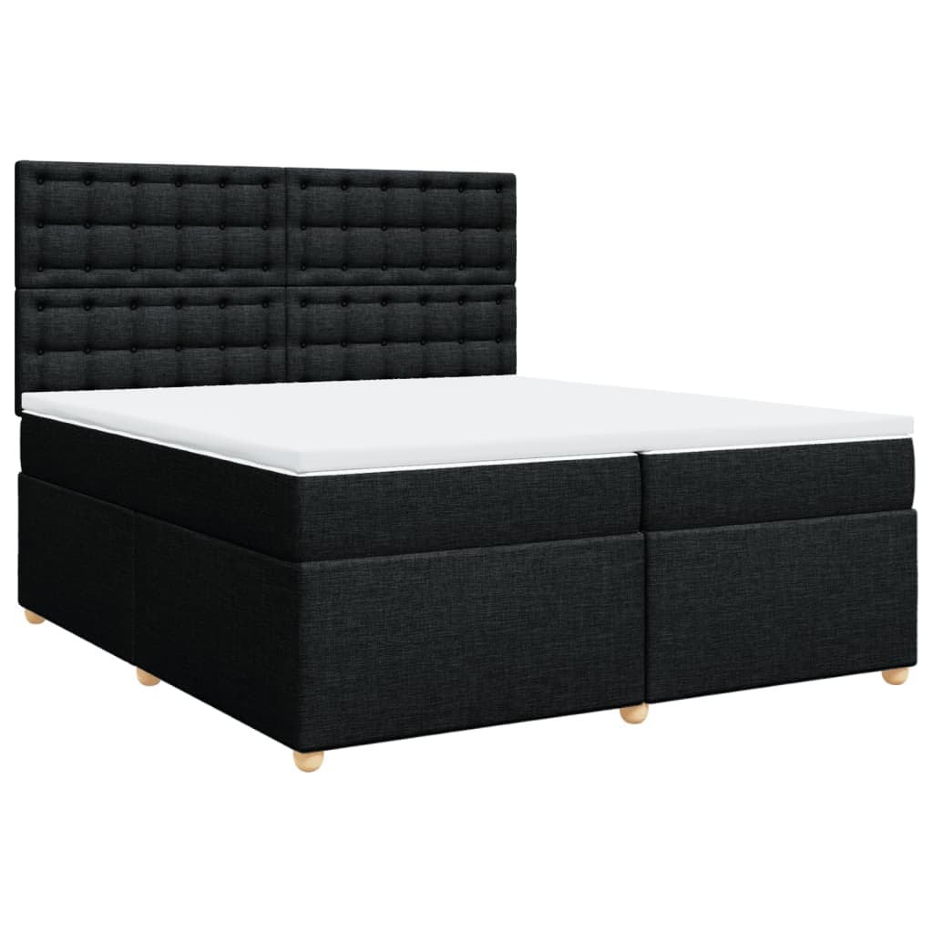vidaXL Cama com molas/colchão 200x200 cm tecido preto