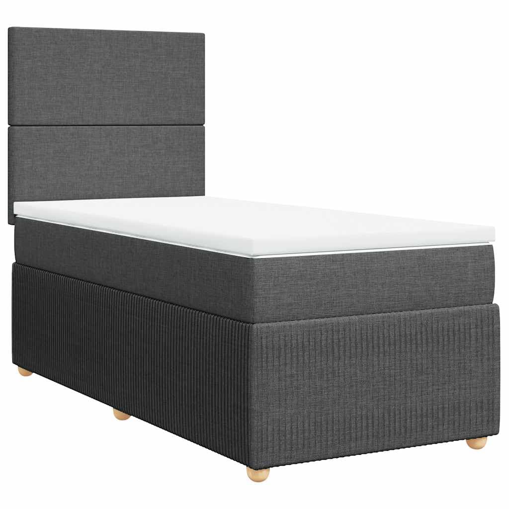 vidaXL Cama com Molas/colchão 80x200 cm Tecido Cinzento-escuro - 1949655129