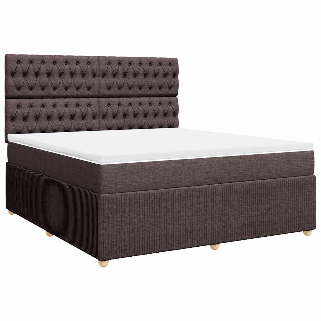 vidaXL Cama com molas/colchão 180x200 cm tecido castanho-escuro