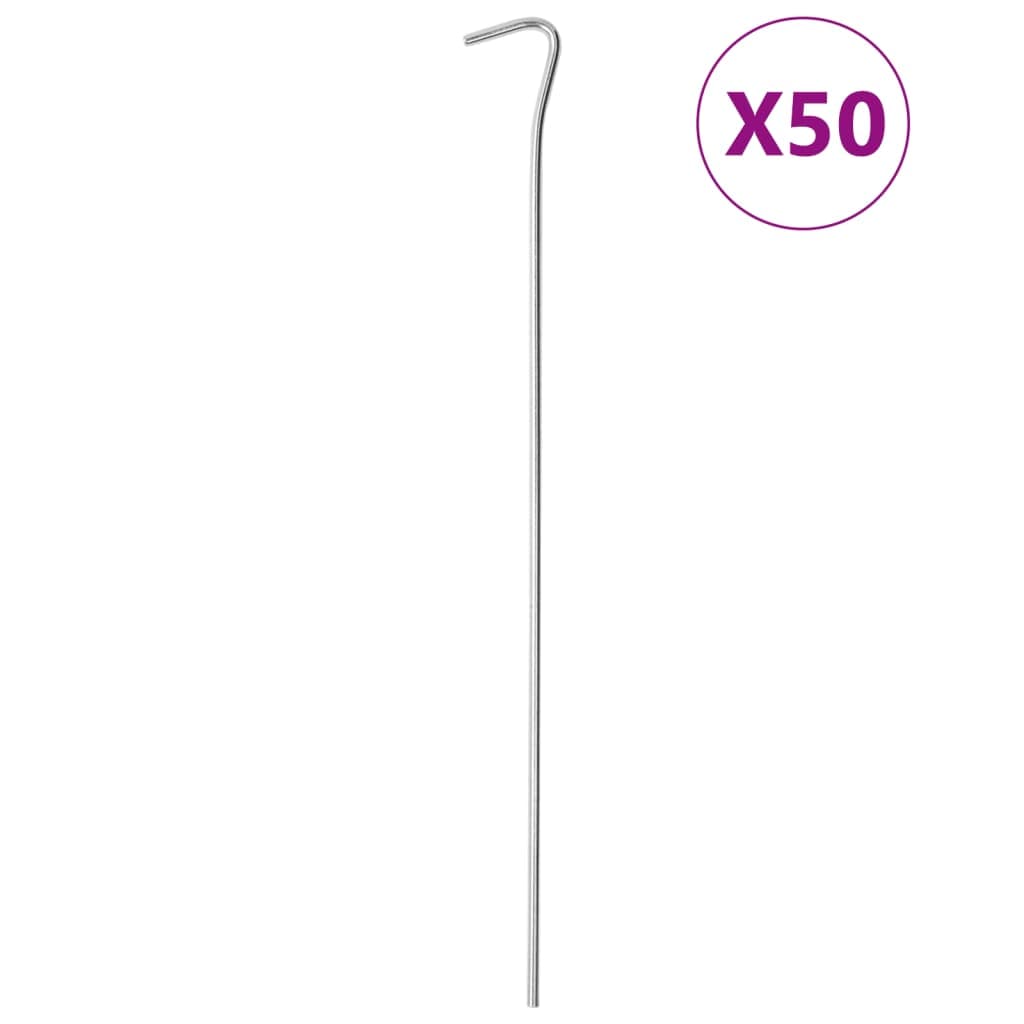 vidaXL Estacas para tenda 50 pcs 30 cm Ø4 mm aço galvanizado