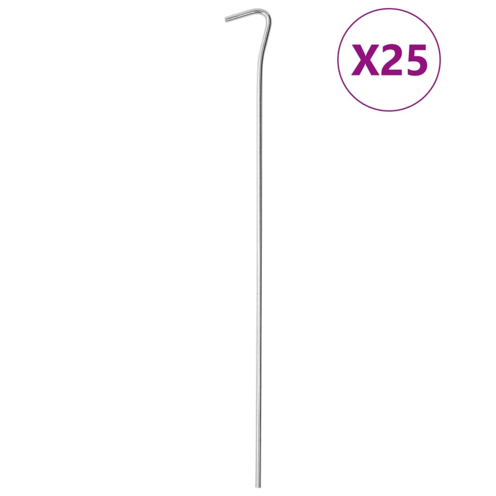 vidaXL Estacas para tenda 25 pcs 30 cm Ø4 mm aço galvanizado