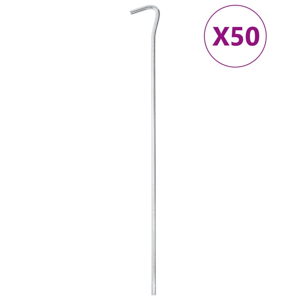 vidaXL Estacas para tenda 50 pcs 30 cm Ø5 mm aço galvanizado