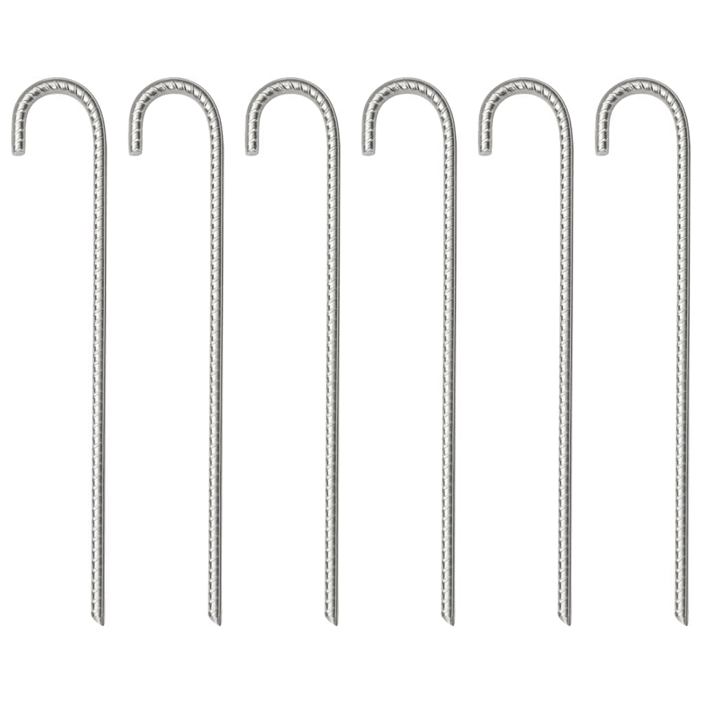 vidaXL Estacas para tenda 6 pcs 37 cm Ø10 mm aço galvanizado