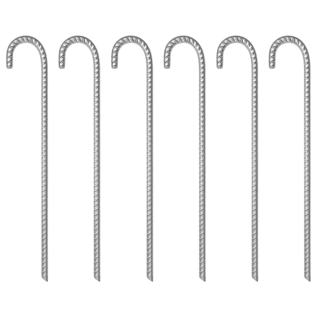 vidaXL Estacas para tenda 6 pcs 41,5 cm Ø12 mm aço galvanizado