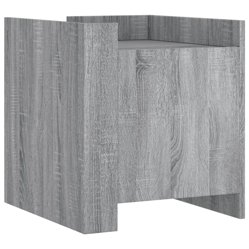 vidaXL Mesa Cabeceira 45x50x50 cm Derivados de Madeira Cinzento Sonoma - 1842641789