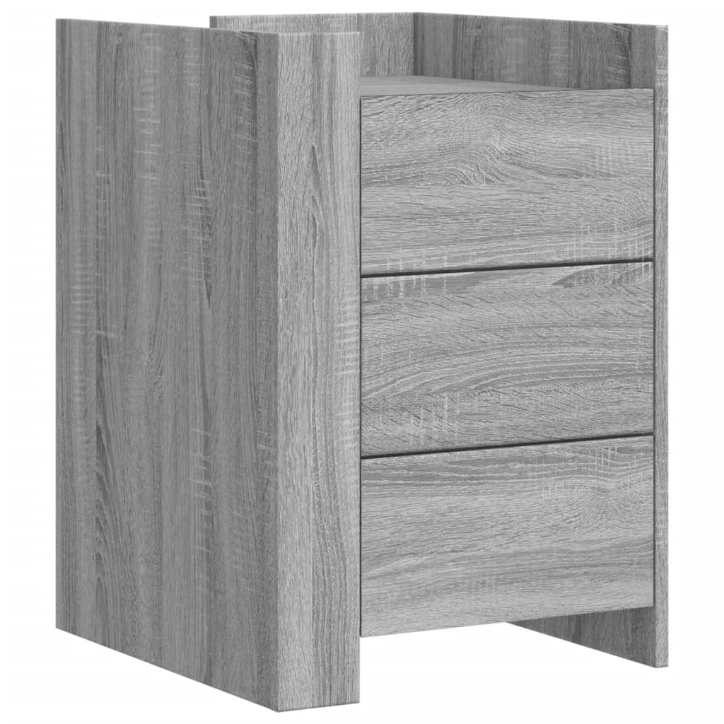 vidaXL Mesa Cabeceira 45x50x65 cm Derivados de Madeira Cinzento Sonoma - 4194738933