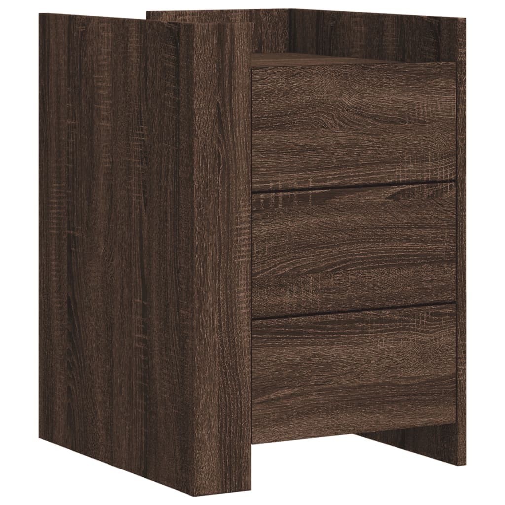 vidaXL Mesa cabeceira 45x50x65 cm derivados madeira carvalho castanho