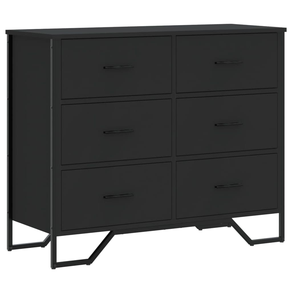vidaXL Cómoda 91x35,5x74,5 cm derivados de madeira preto