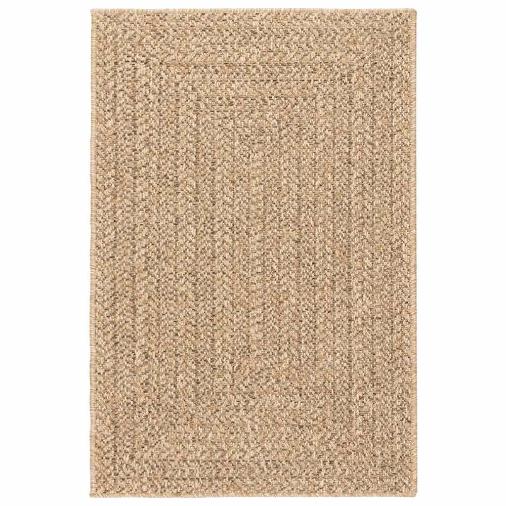 vidaXL Tapete ZIZUR bege 140x200 cm aspeto de juta interior e exterior