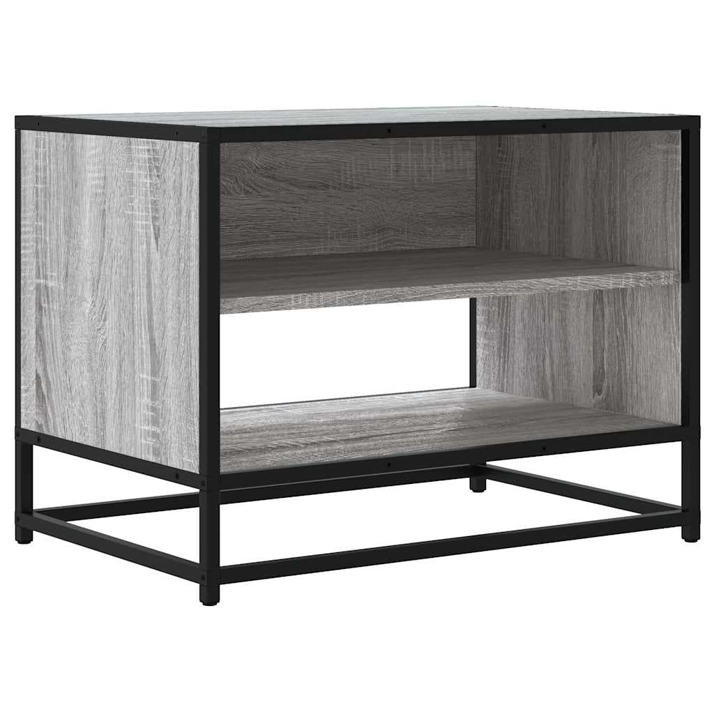 vidaXL Móvel TV 61x40x46 cm Derivados Madeira/metal Cinzento Sonoma - 2841124500