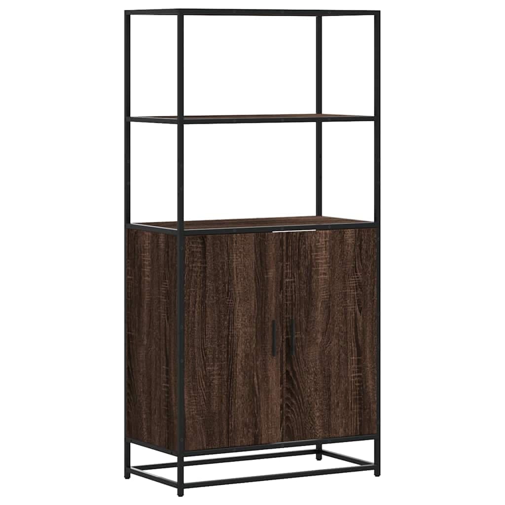 vidaXL Armário alto 68x35x139 cm madeira e metal carvalho castanho