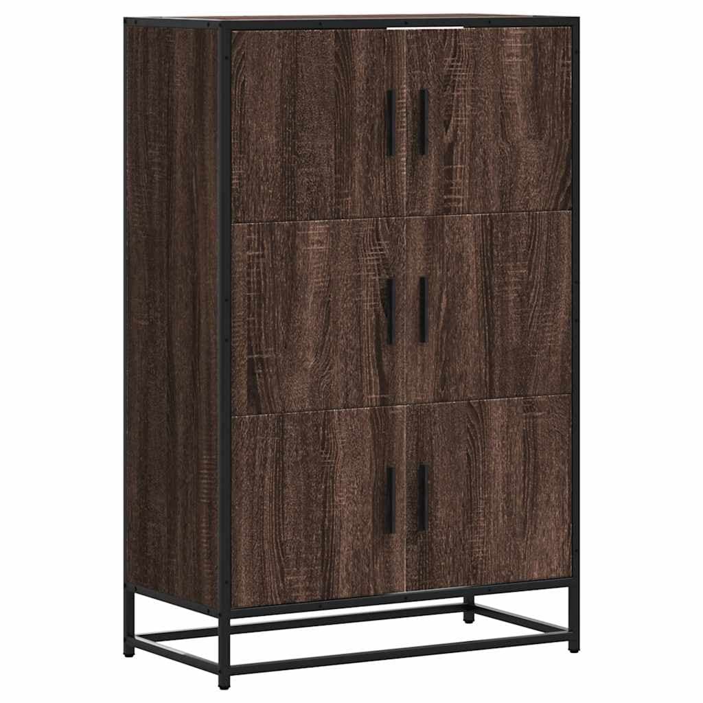 vidaXL Armário alto 68x35x106,5 cm madeira e metal carvalho castanho