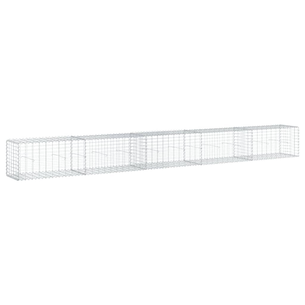 vidaXL Cesto gabião com cobertura 500x50x50 cm ferro galvanizado