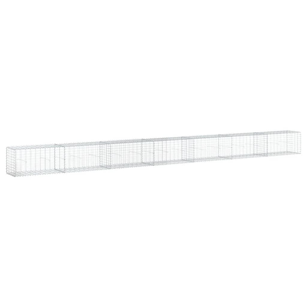 vidaXL Cesto gabião com cobertura 700x50x50 cm ferro galvanizado