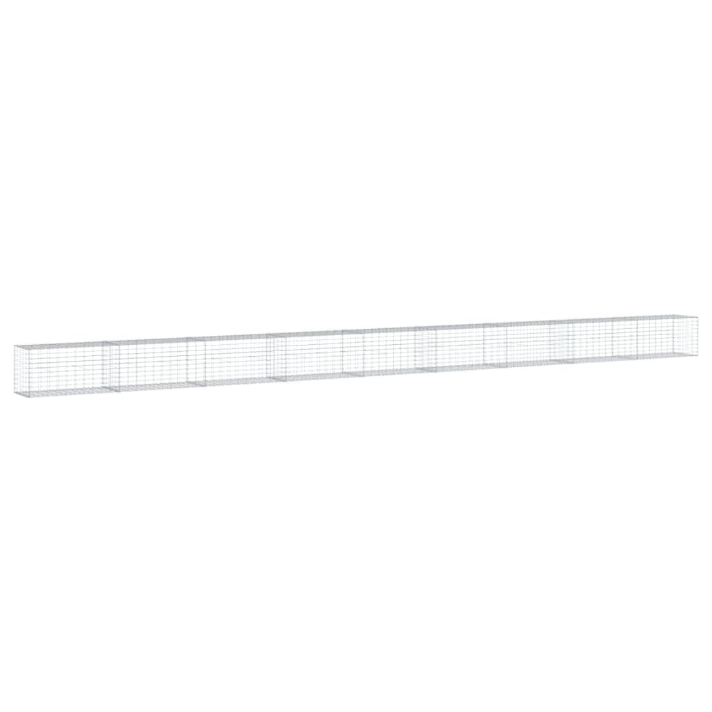 vidaXL Cesto gabião com cobertura 900x50x50 cm ferro galvanizado