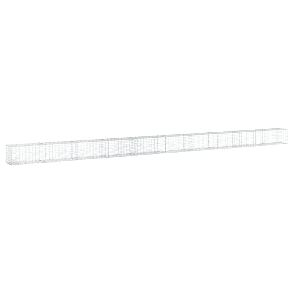 vidaXL Cesto gabião com cobertura 1000x50x50 cm ferro galvanizado