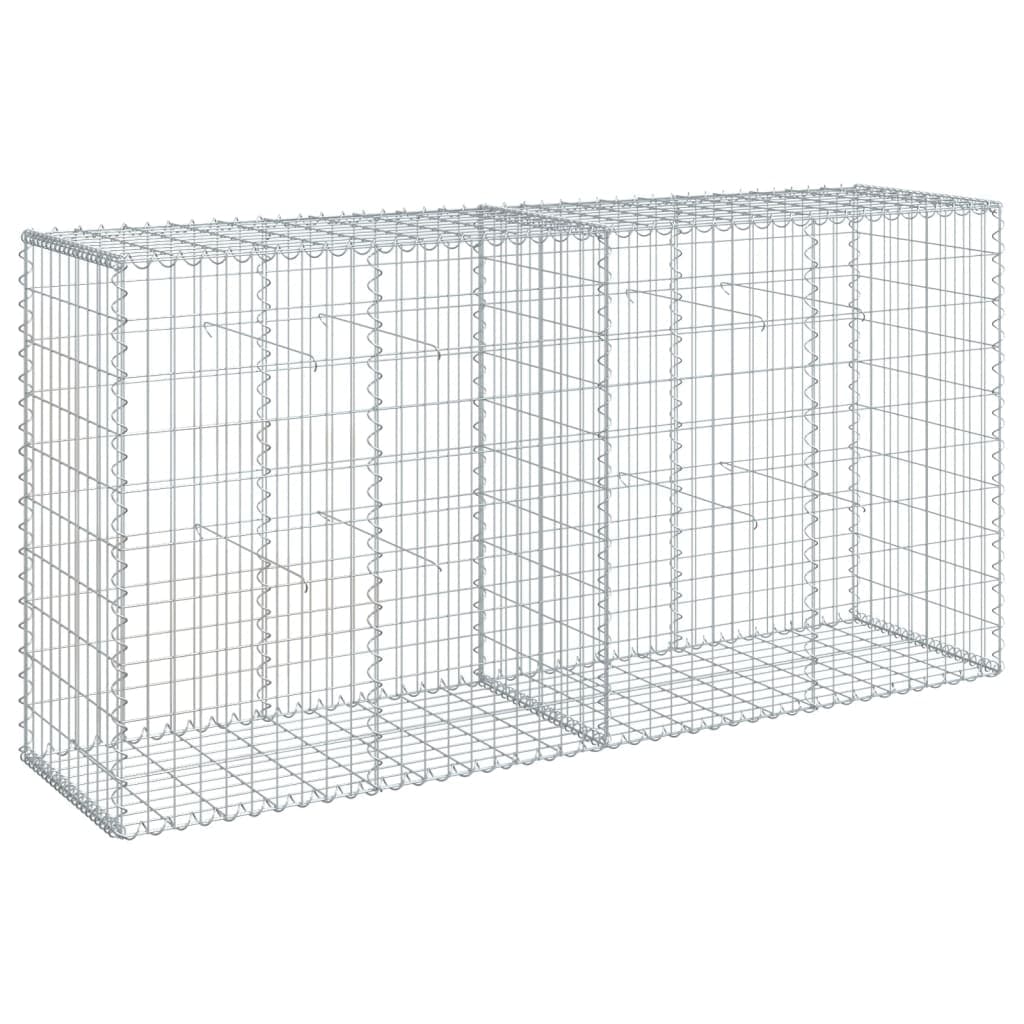VidaXL Cesto gabião com cobertura 200x50x100 cm ferro galvanizado