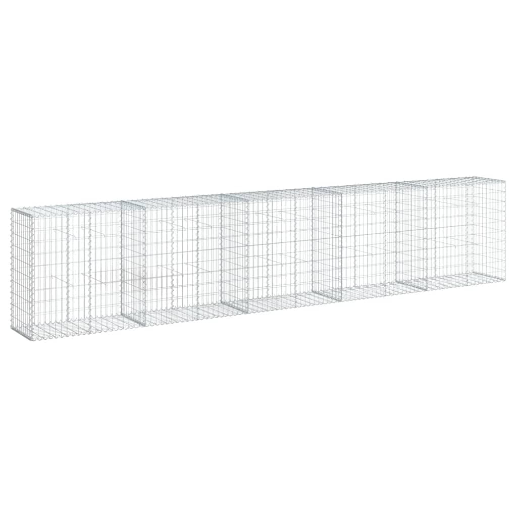 vidaXL Cesto gabião com cobertura 500x50x100 cm ferro galvanizado