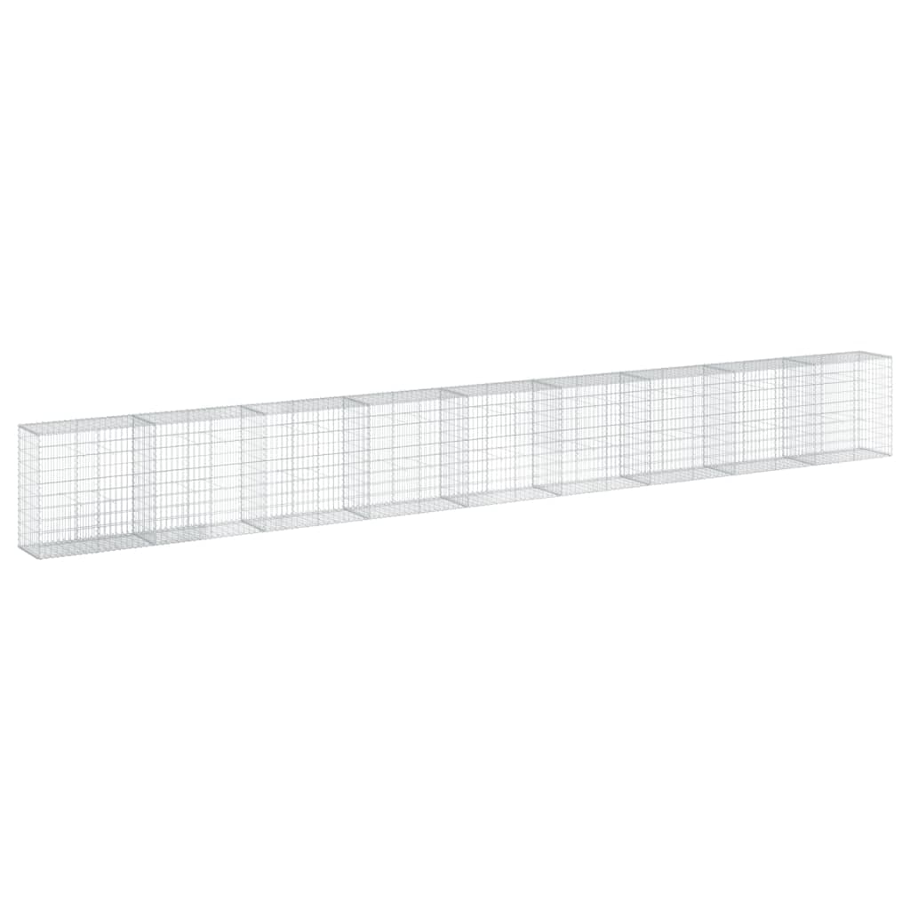 VidaXL Cesto gabião com cobertura 900x50x100 cm ferro galvanizado