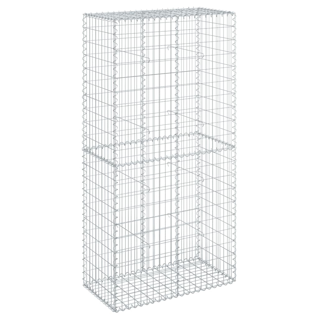 vidaXL Cesto gabião com cobertura 100x50x200 cm ferro galvanizado