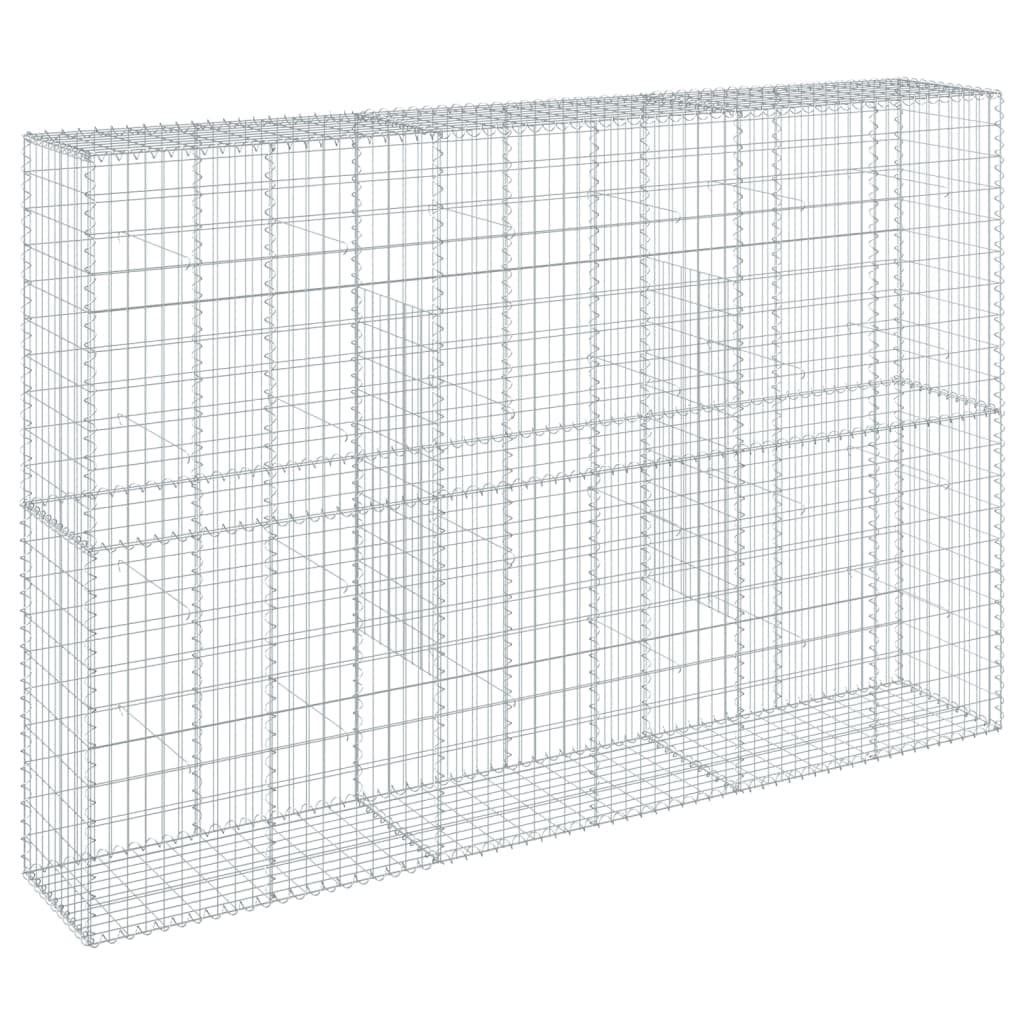vidaXL Cesto gabião com cobertura 300x50x200 cm ferro galvanizado