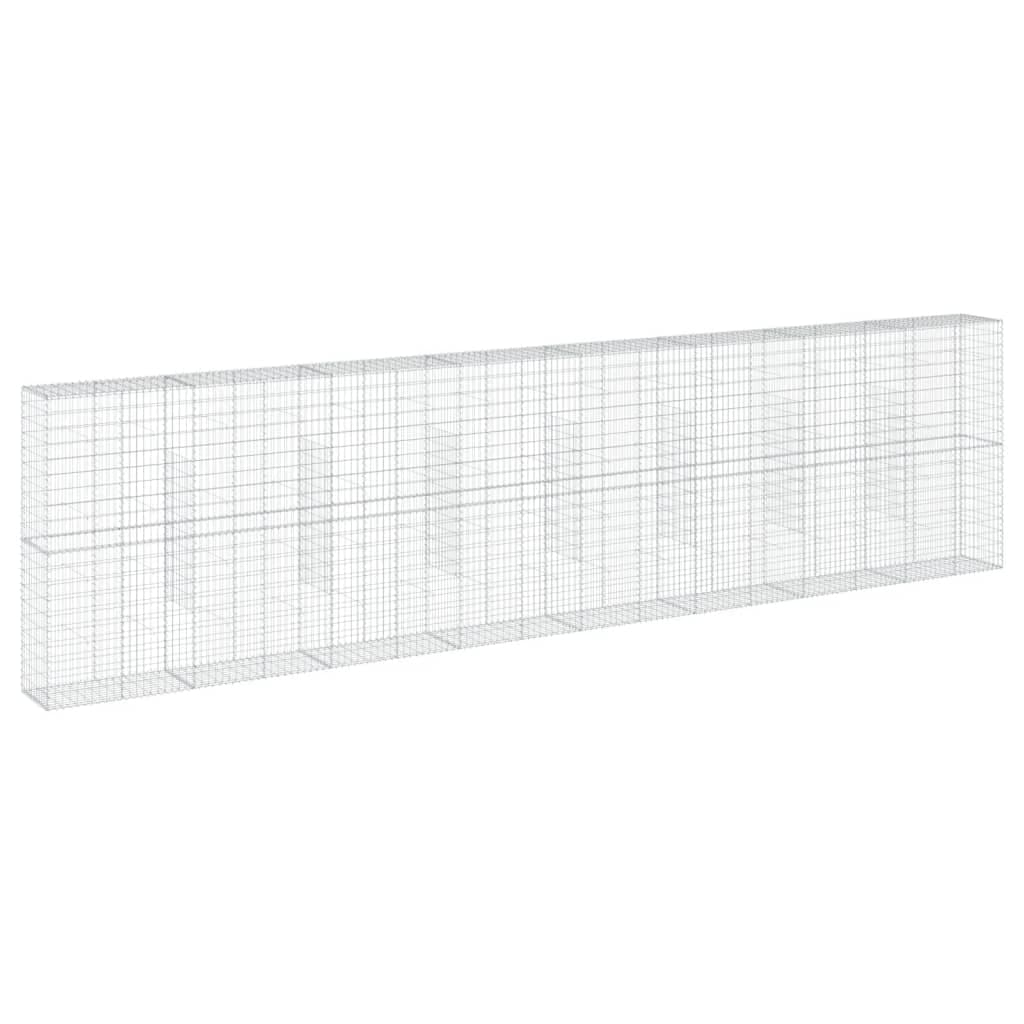 vidaXL Cesto gabião com cobertura 800x50x200 cm ferro galvanizado