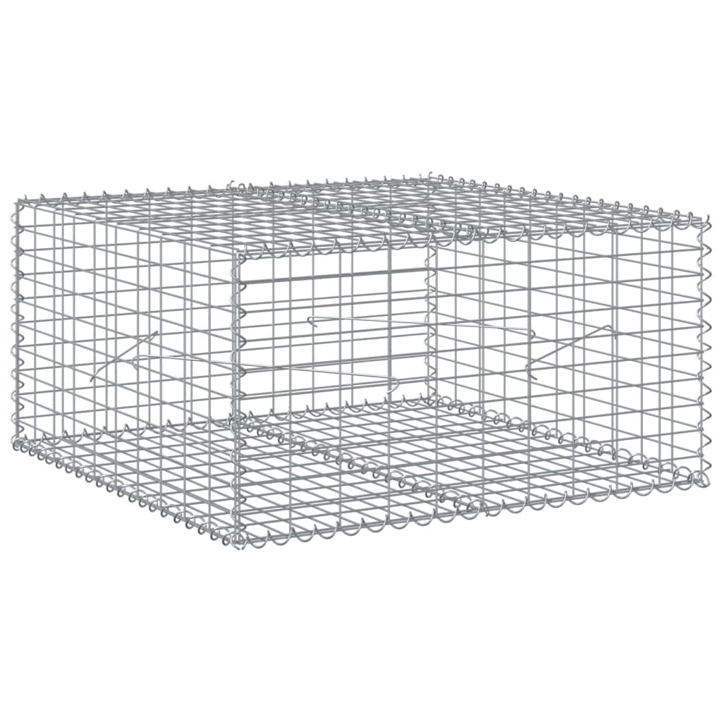vidaXL Cesto gabião com cobertura 100x100x50 cm ferro galvanizado