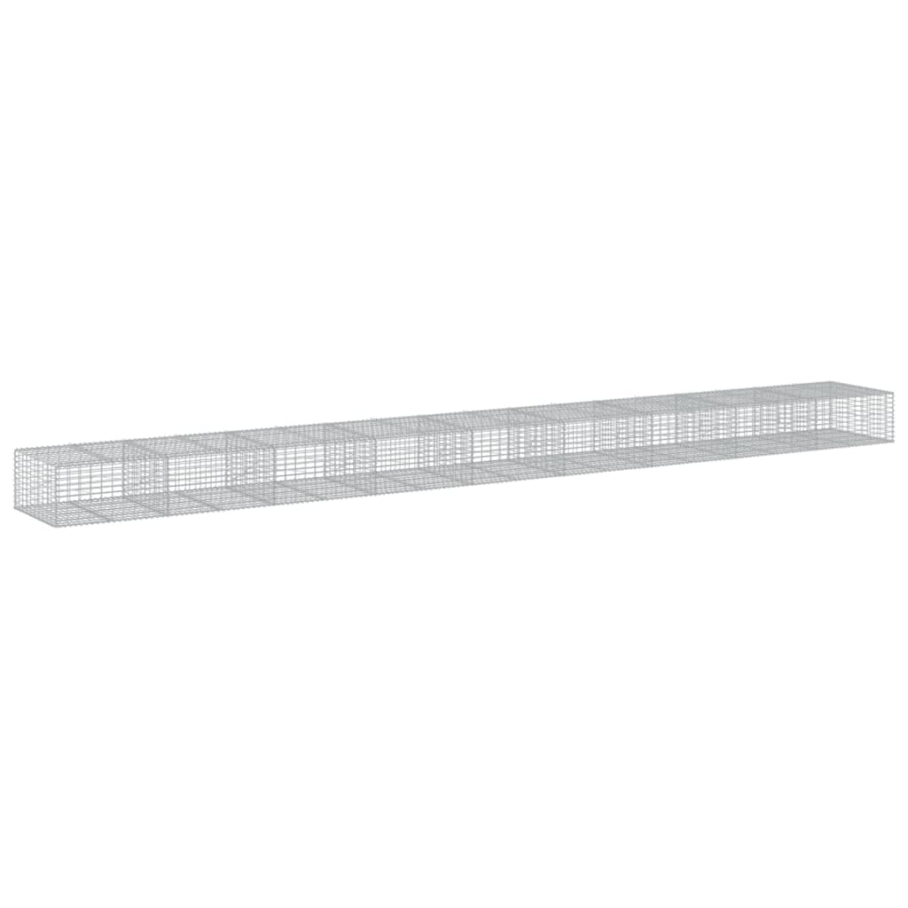 vidaXL Cesto gabião com cobertura 900x100x50 cm ferro galvanizado