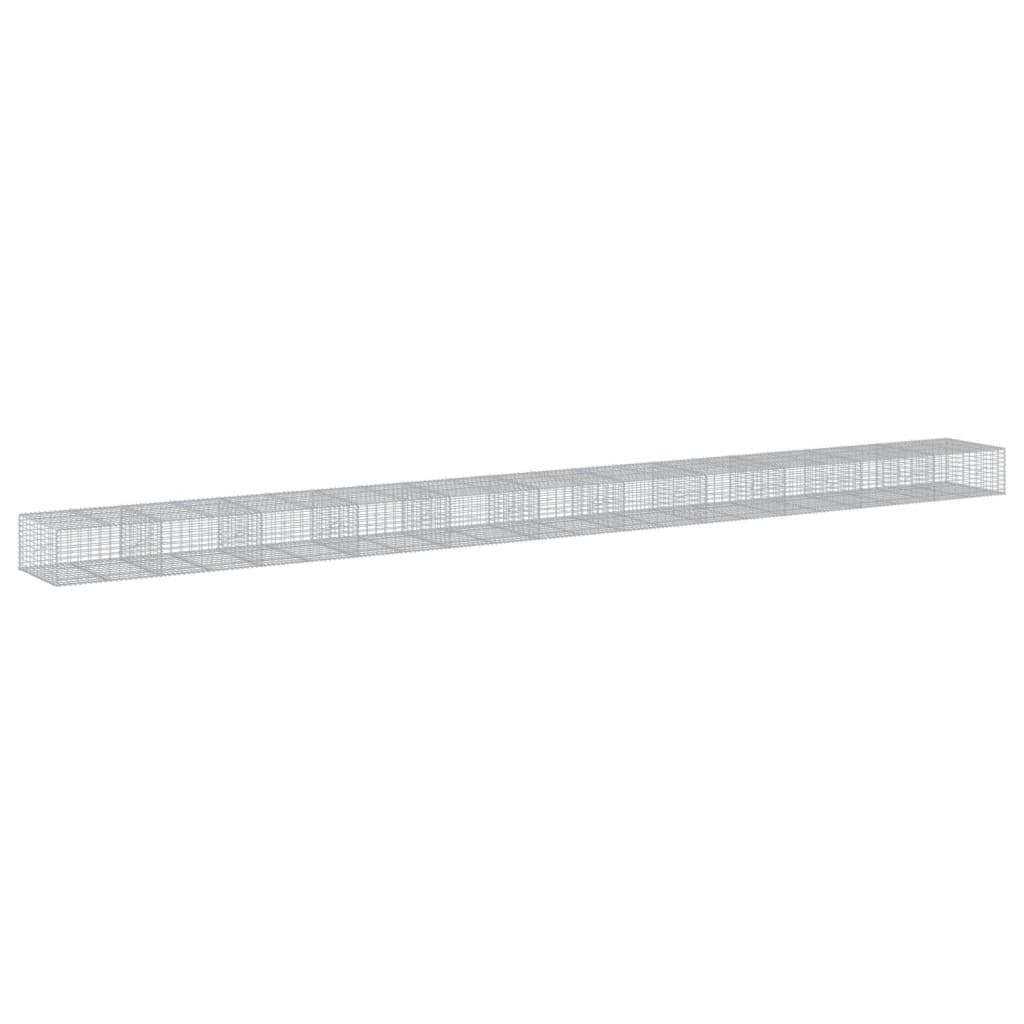 vidaXL Cesto gabião com cobertura 1100x100x50 cm ferro galvanizado